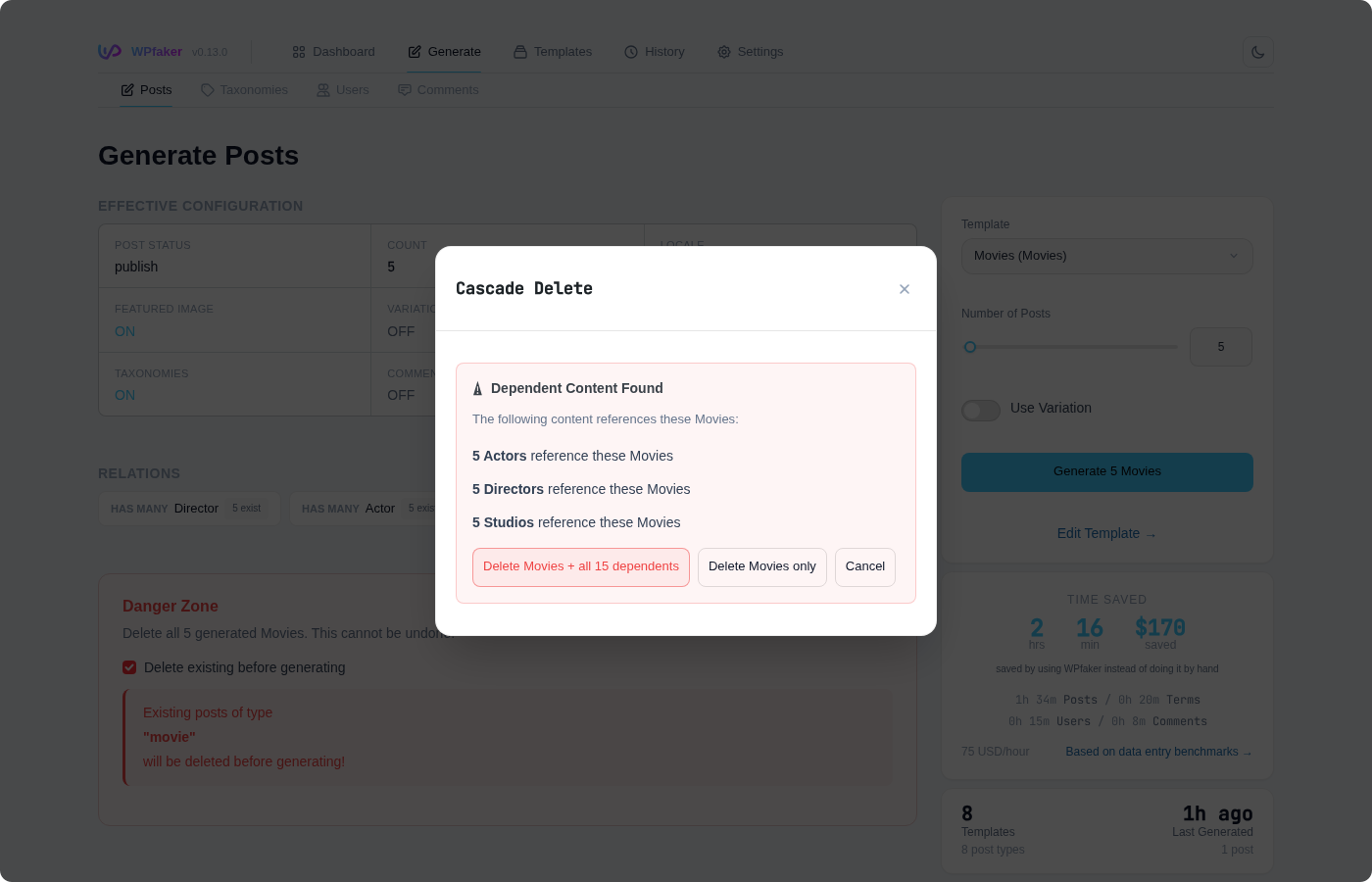 Delete and generate workflow