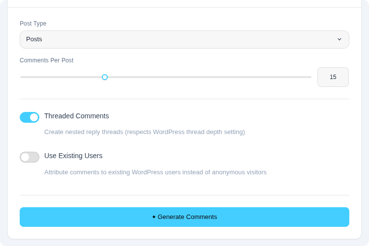 Comment threading configuration