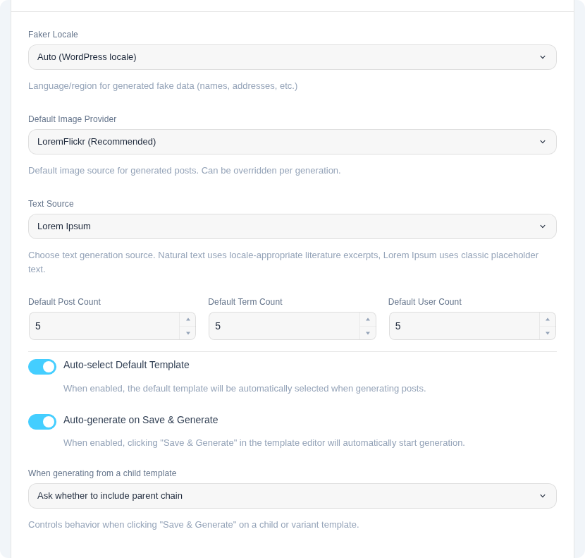 Image provider configuration