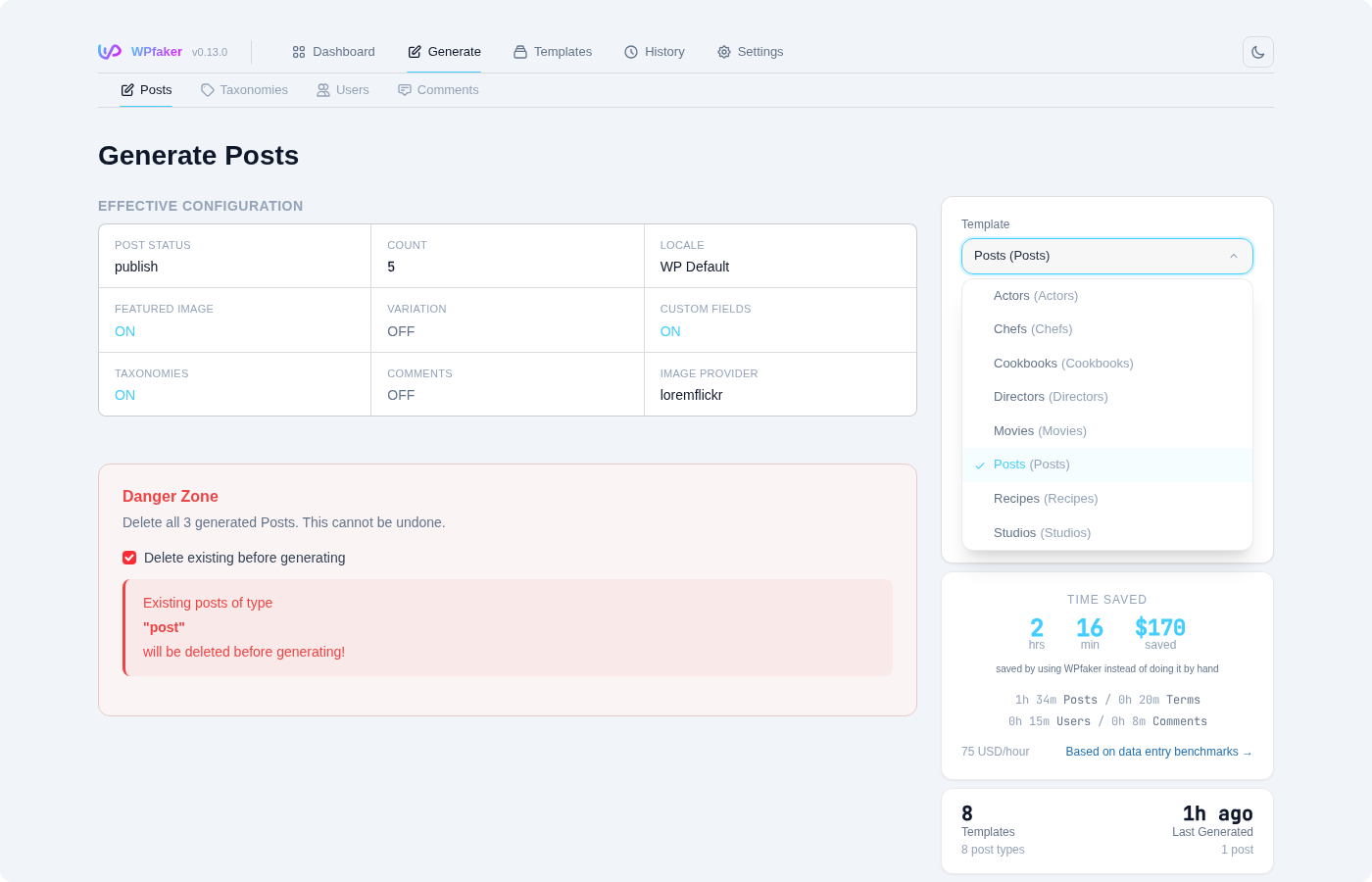 Taxonomy selector dropdown