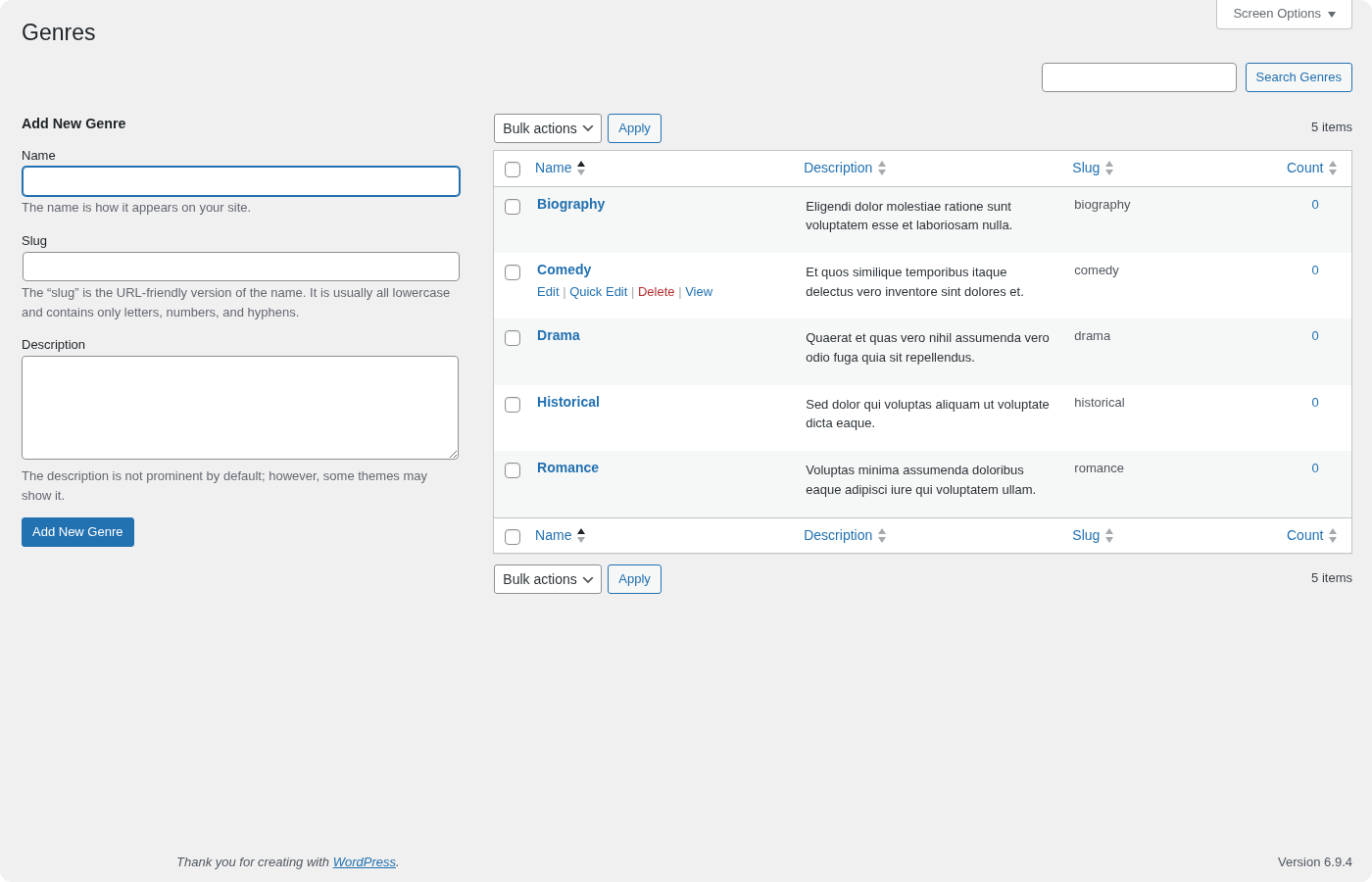 Generated terms in WordPress