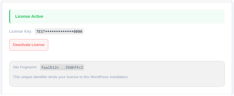 License activation confirmation