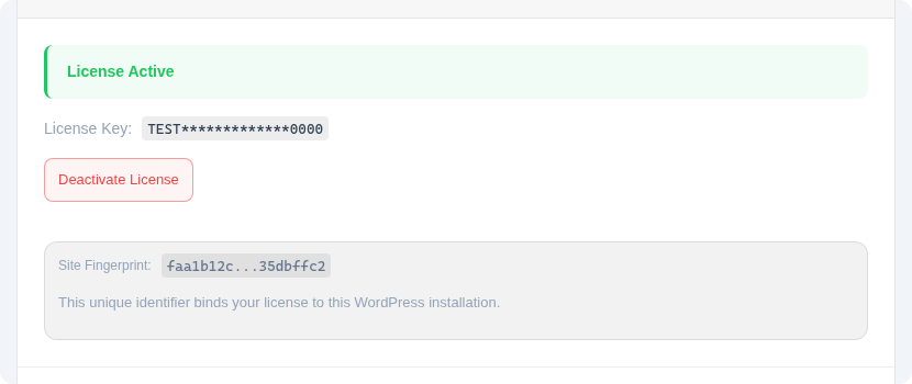 Active license details